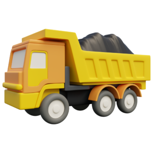 3D Yellow Dump Truck